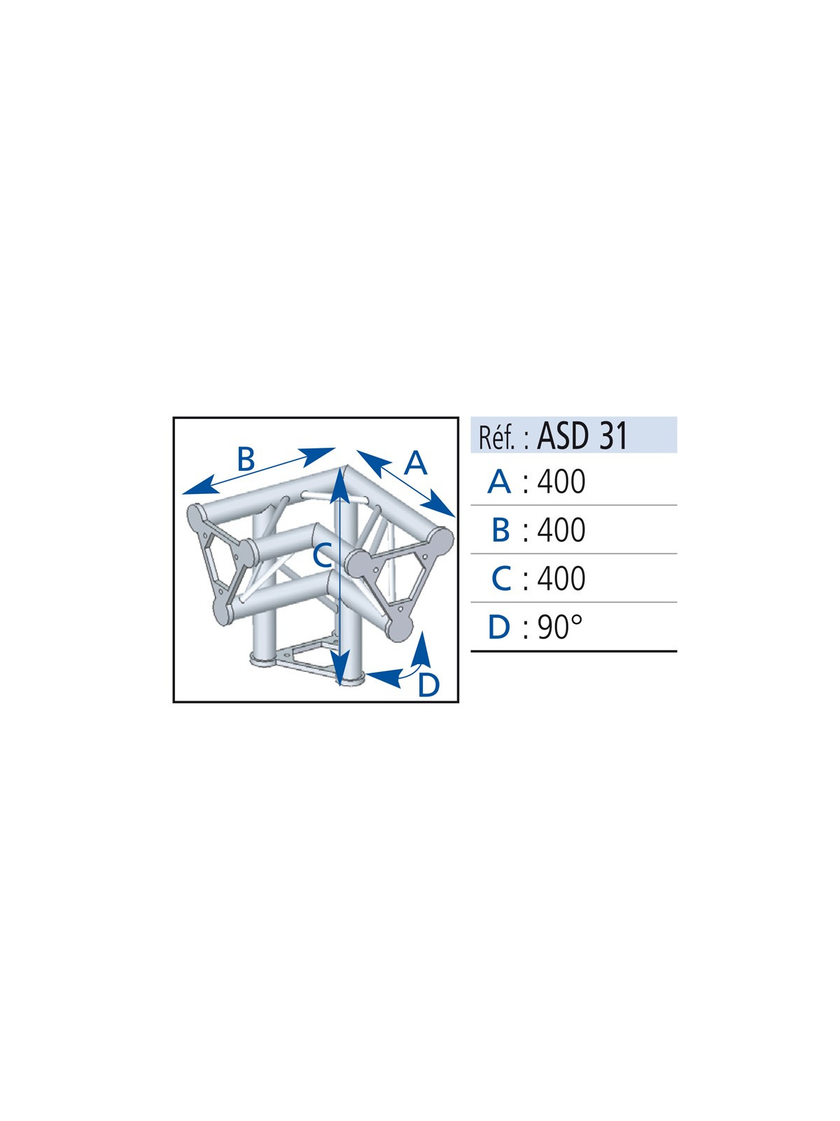 Asd ASD31 Angles 3 départs 90°