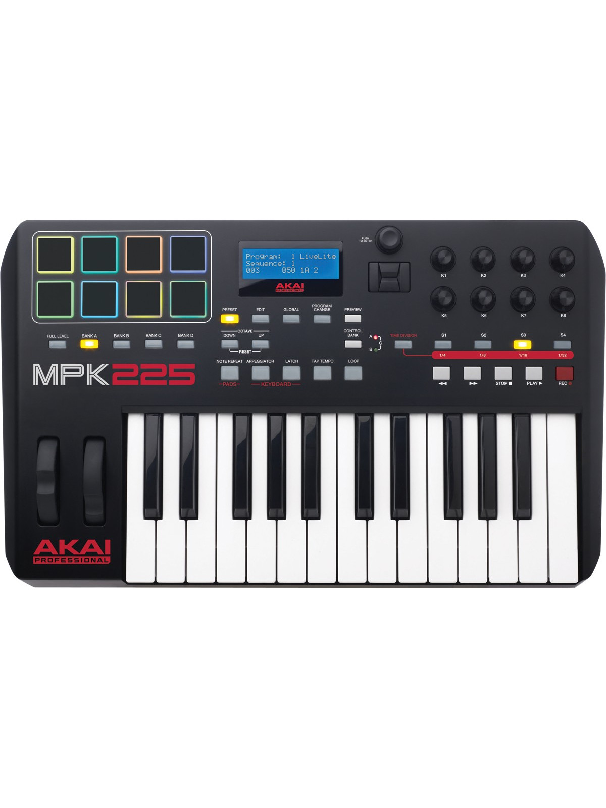 Akai MPK225 USB MIDI 25 8 pads