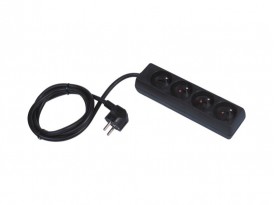 Bloc Multi 4 Prises 10/16A Noir 25