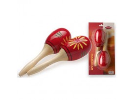 Stagg maracas bois nat 26cm  rouge