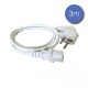 Câble Alim Mâle/IEC F 3m blanc 