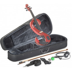 Stagg Violon Electrique Rouge Métal