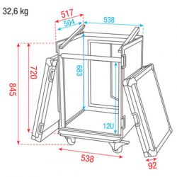 Dap Audio flight case mix + 12U