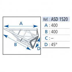 ANGLE 2D 45° 150 ALU ASD