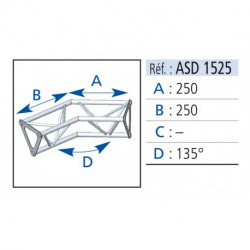 ANGLE 2D 135° 150 ALU ASD