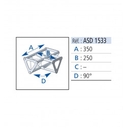 ANGLE 3D 90° 150  ALU ASD