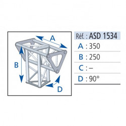 ANGLE 3D 90° PIED INTERMEDIAIRE 