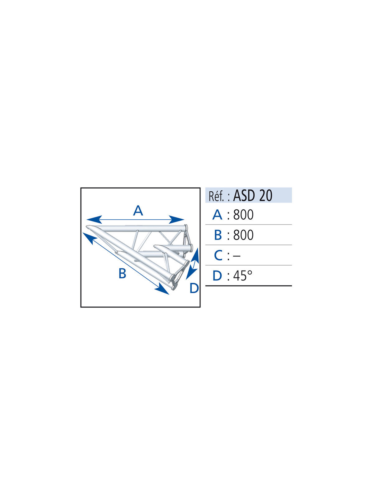Asd ASD20 Angles 2 départs 45°