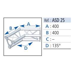 Asd ASD25 Angles 2 départs 135°