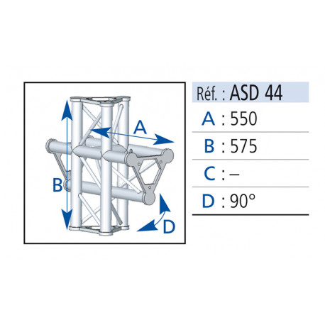 Asd ASD44 Angles 4 départs 90°