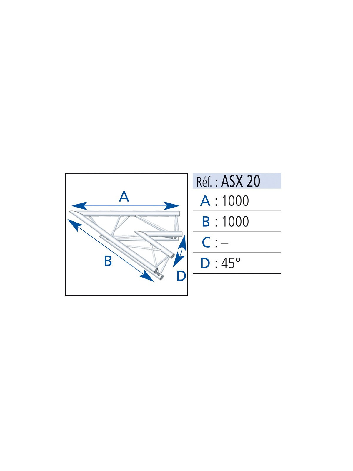 Asd ASX20 angle 2 départs 45°