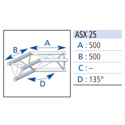Asd ASX25 angle 2 départs 135°
