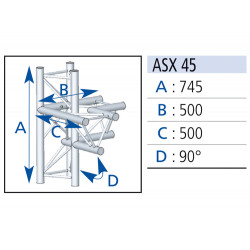 Asd ASX45 angle 4 départs 90°