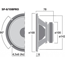 Monacor Grave / Médium 100w 8 ohms