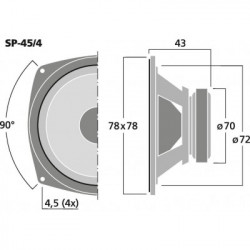 Monacord H.P 4 ohms 78X78