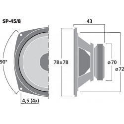 Monacord H.P 8 ohms 78X78