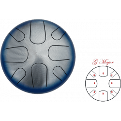 Pearl - Tongue Drum 8 notes - G Major Natural Blue Fade