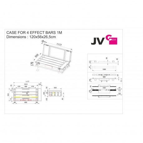 JV Case - Case for 4 effect bars 1M