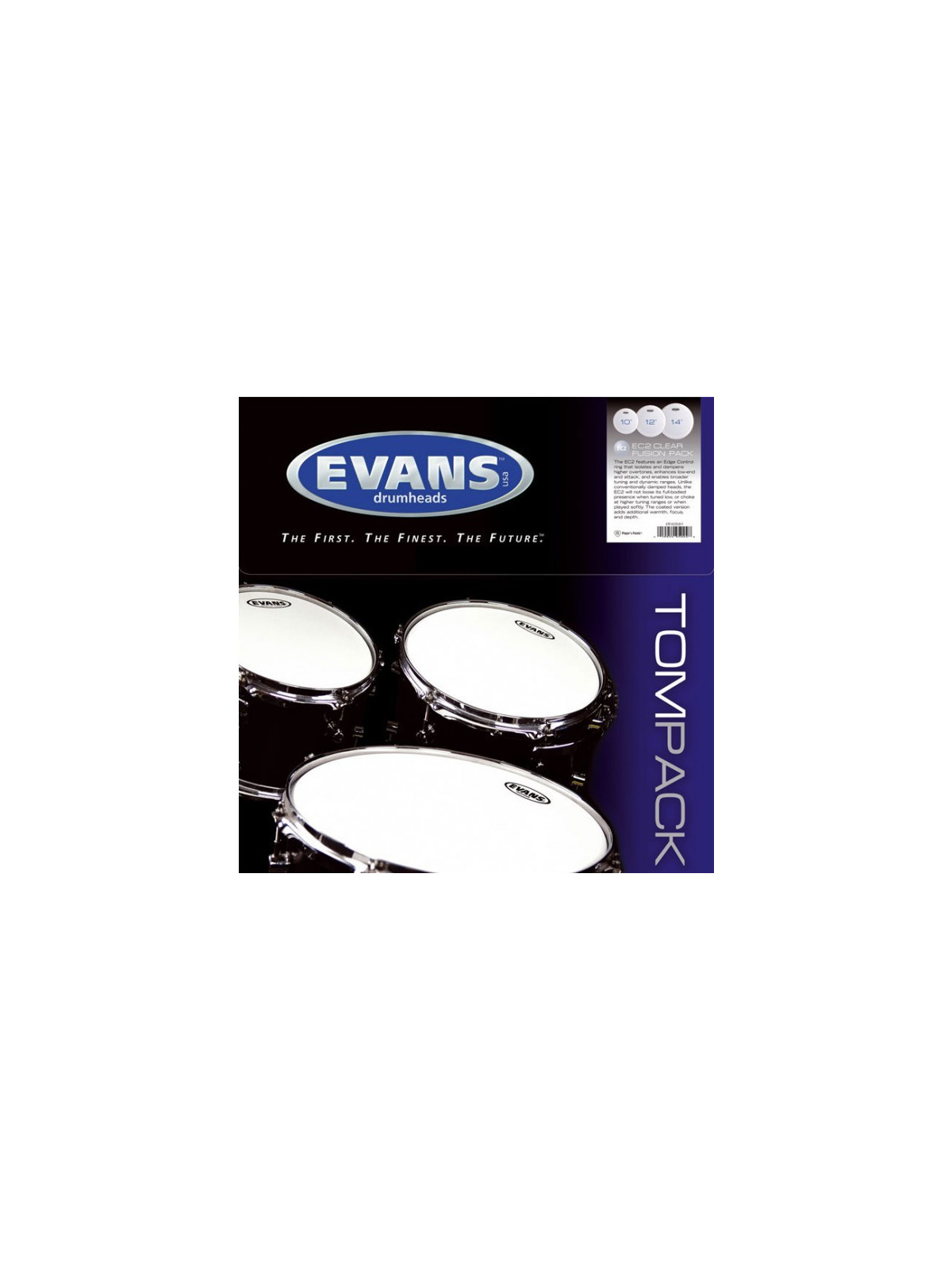 Evans - TPEC2SCLRS Tom Pack - Transparentes standard 12" 13" 16"