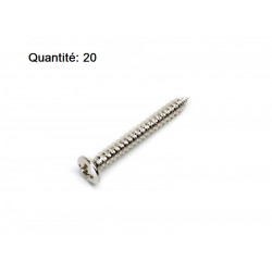 Vis Chrome 3 x 25mm Vintage Bass