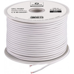 Câble HP 2X0.75mm² Blanc 100m Eco