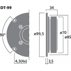 Tweeter Dôme 40W 8 ohms