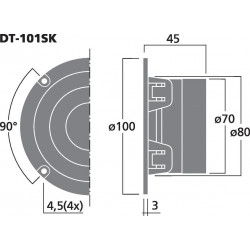 Tweeter Dôme 30W 8 ohms