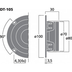Tweeter Dôme 30W 8 ohms