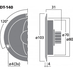 Tweeter Dôme 40W 4 ohms
