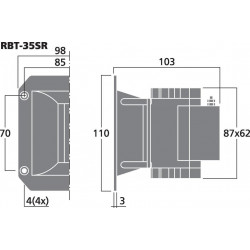 Tweeter Aigu Ruban 12W 7 Ohms