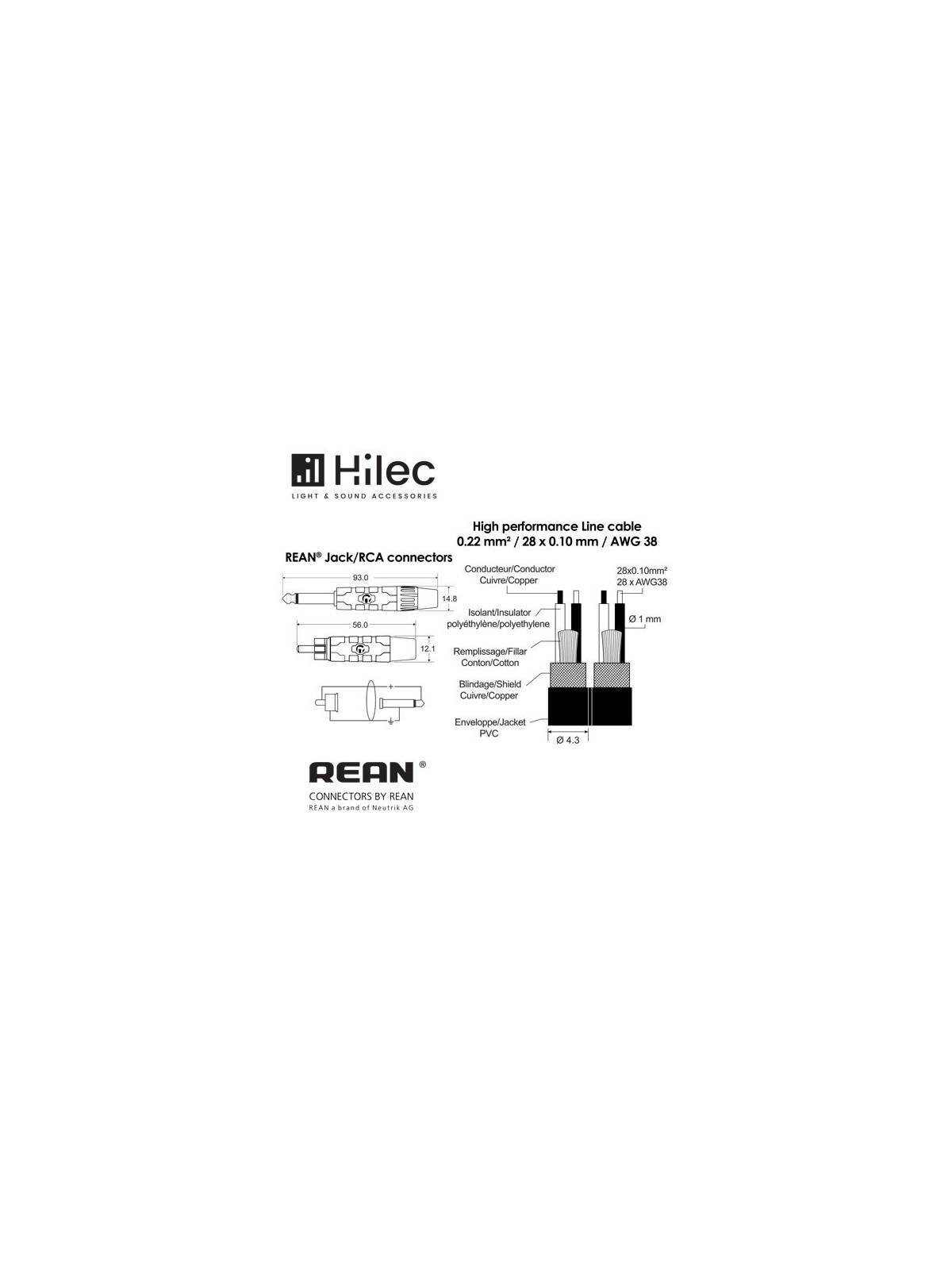 Hilec RCA JACK 1.5m Premium