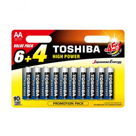 Toshiba 10 Piles alcalines LR6/AA