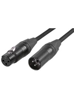 Cordon XLR Male / Femelle 3m HQ Pro Neutrik Noir