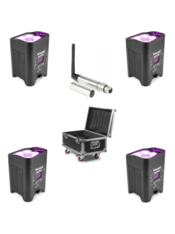 Location Pack 4 Projecteurs 6x12W Accu HF