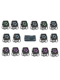 Location Pack 16 PAR56 RGB+W (5x5w) + Commande dmx