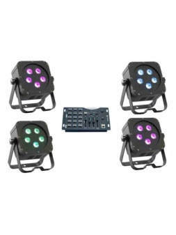 Location Pack 4 PAR56 RGB+W (5x5w) + Commande dmx