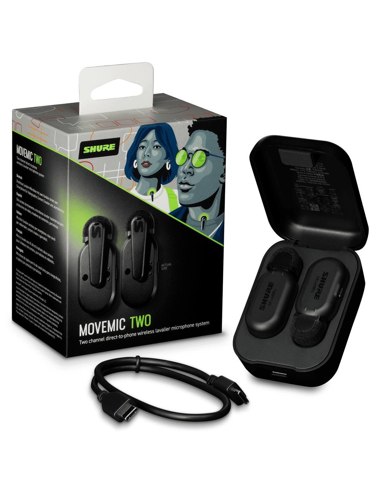 SHURE MV-TWO-Z6
Emetteur - 2 Micros cravate sans fil nomade