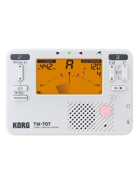 Korg - TM-70C-WH + micro pince CM400
ACCORDEUR/METRONOME TM-70C-WH BLANC