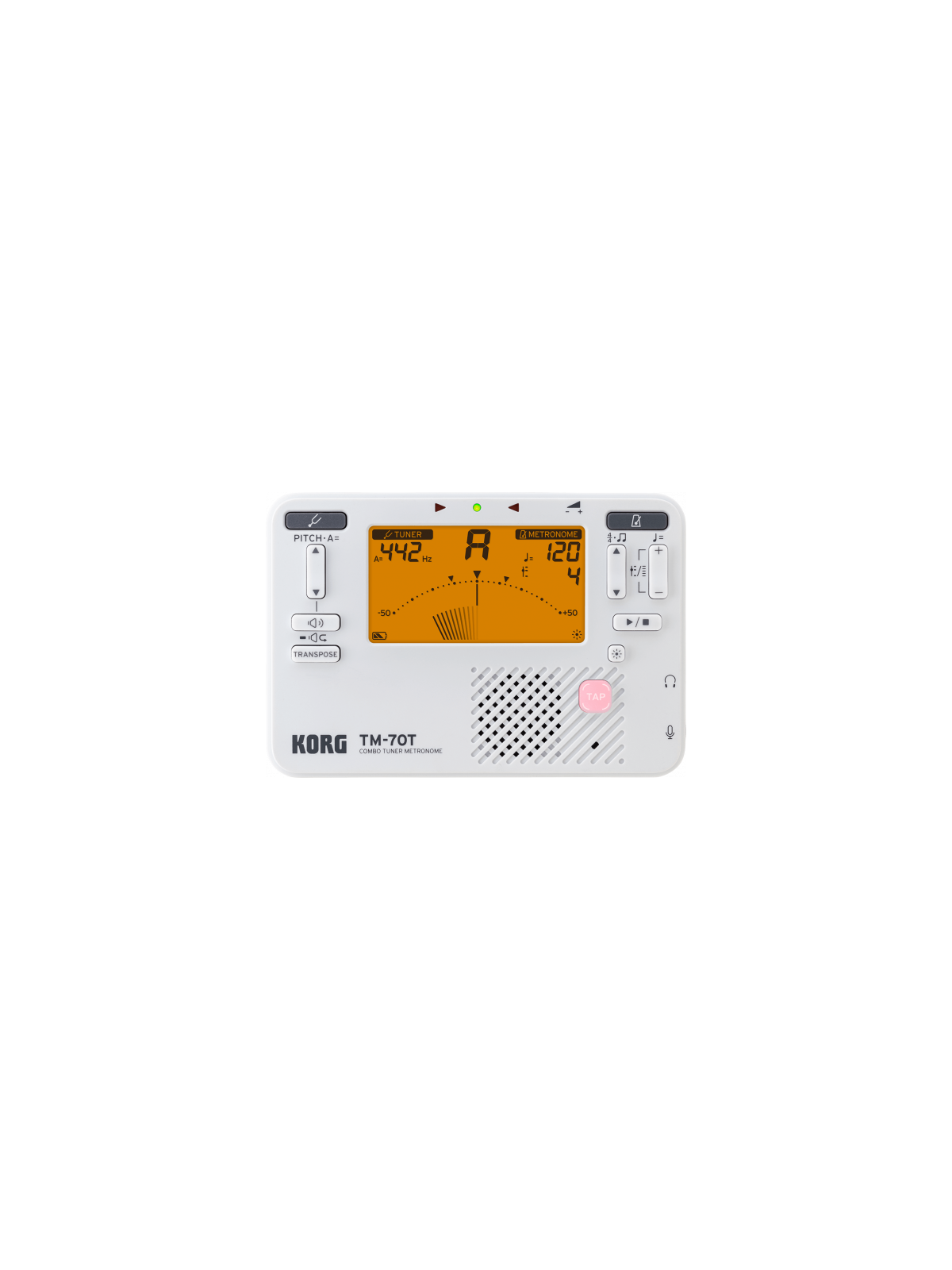 Korg - TM-70C-WH + micro pince CM400
ACCORDEUR/METRONOME TM-70C-WH BLANC