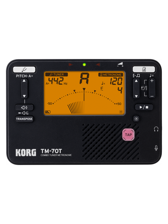 Korg - TM-70C-BK + micro pince CM400
ACCORDEUR/METRONOME TM-70C-BK NOIR