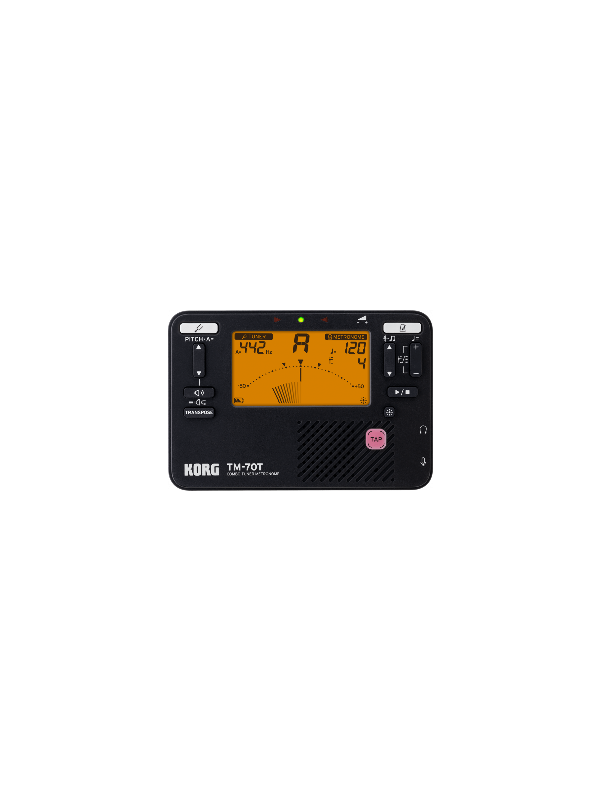 Korg - TM-70C-BK + micro pince CM400
ACCORDEUR/METRONOME TM-70C-BK NOIR
