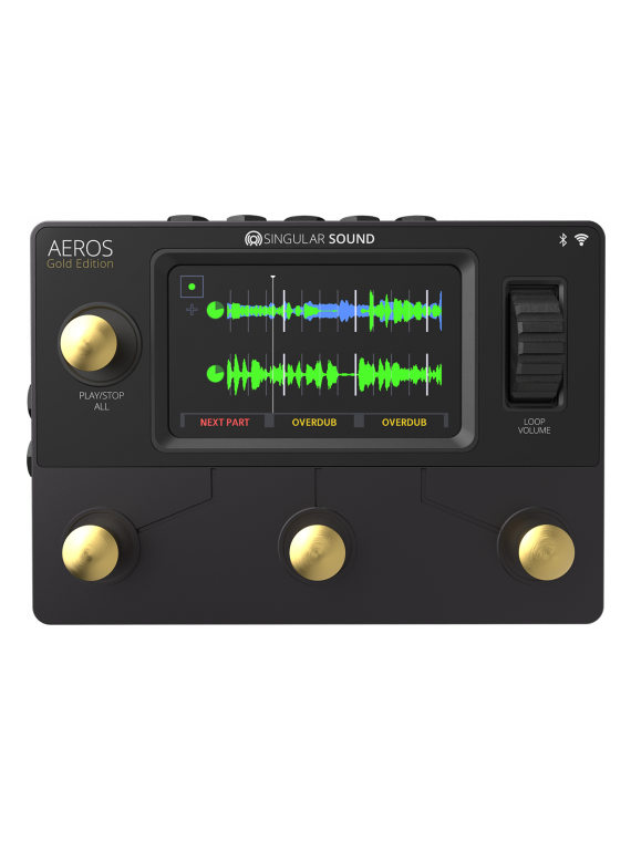 Pédale Guitare Looper Singular Sound - AEROS-GOLD
Looper 6 voies avec écran tactile - boutons Gold