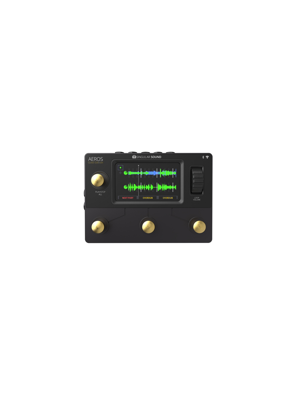 Pédale Guitare Looper Singular Sound - AEROS-GOLD
Looper 6 voies avec écran tactile - boutons Gold