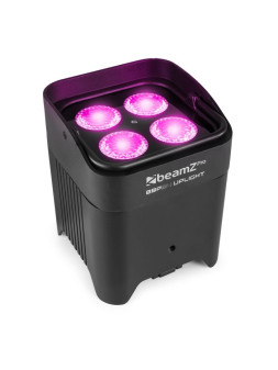 BeamZ Projecteur PAR 4 x 12 W, 6-en-1 RGBAW-UV, DMX sans-fil, IP65, sur batterie - BBP54