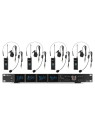 Micro sans fil UHF, 4 canaux, 4 émetteurs ceinture, micro cravatte et serre-tête, 500-530 MHz - PD524B