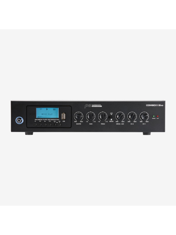 Audiophony COMBO60Evo

Amplificateur-mixeur 100 V de 60 W avec lecteur multimédia intégré : USB, tuner FM, Bluetooth et DAB+