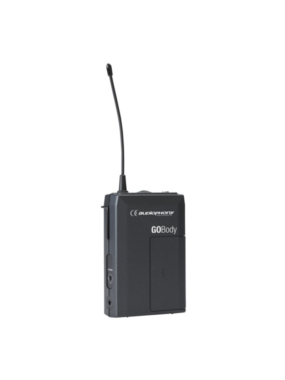 Audiophony GO-Body-F6 600MGz
Boîtier émetteur de ceinture pour micro cravate ou serre-tête