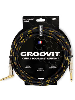 GROOVIT® Câble Tressé Noir/Or Blindé D/C 3m