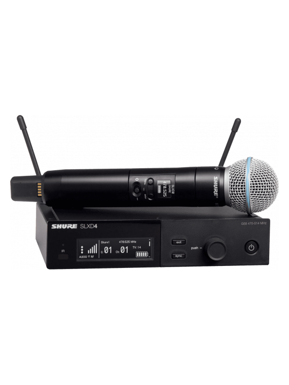 Shure Système complet HF Beta58
Bande de fréquences : K59 : 606 à 650 MHz