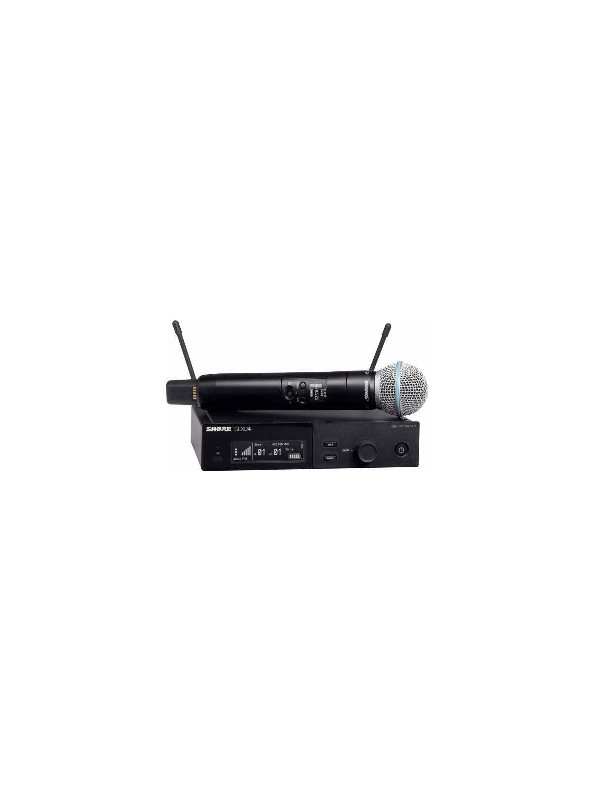 Shure Système complet HF Beta58
Bande de fréquences : K59 : 606 à 650 MHz